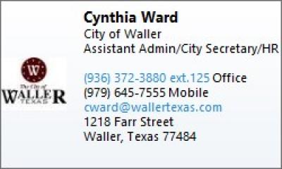Cynthia Ward Business Card