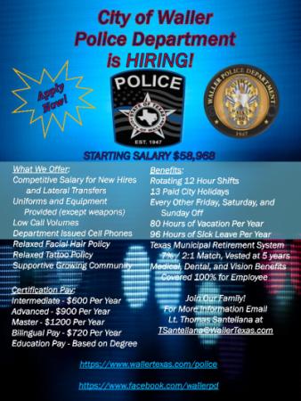 City of Waller Police Department Flyer